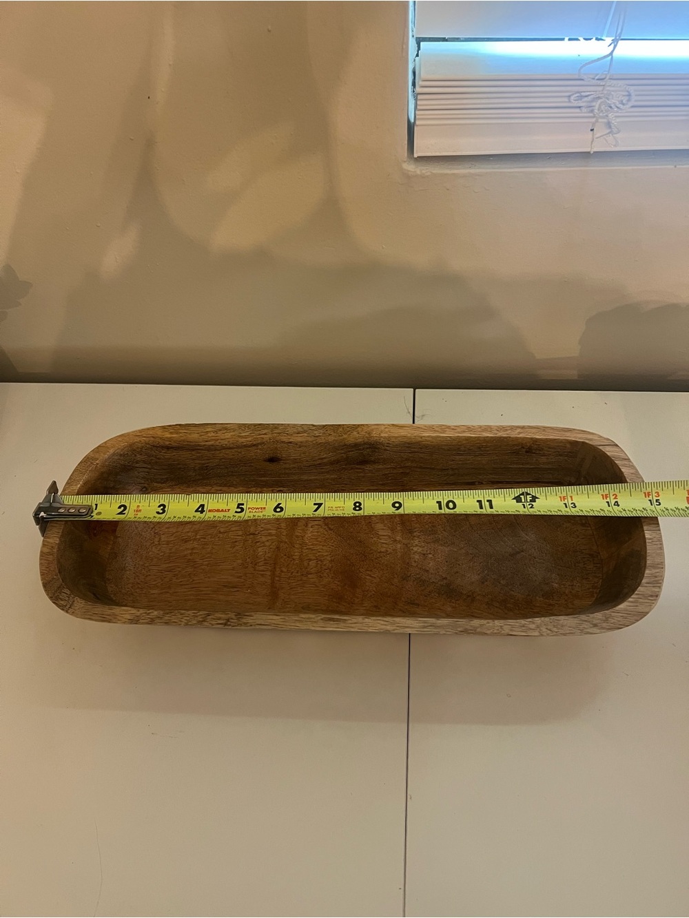 Natural Wood Decorative Bowl with White Dot Inlay - Picture 2 of 4